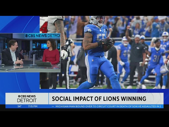 What is the social impact of the Detroit Lions winning?