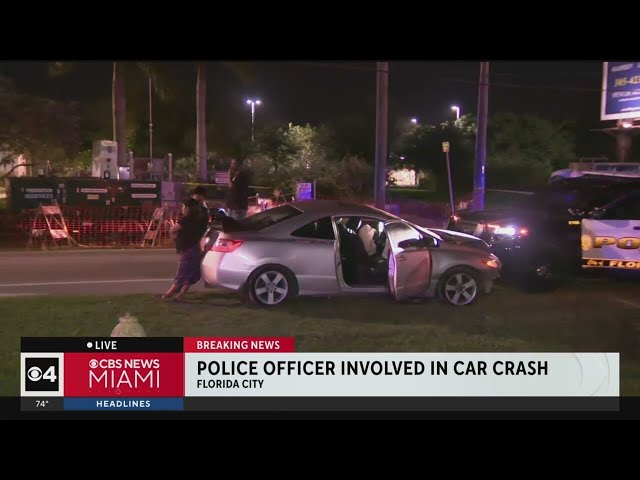 Florida City police officer airlifted to hospital following crash on Krome Avenue