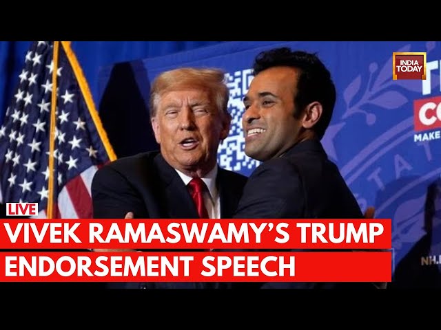 Vivek Ramaswamy Speech LIVE | Vivek Ramaswamy Endorses Donald Trump After Iowa Caucus | Trump News