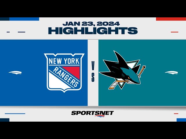 NHL Highlights | Rangers vs. Sharks - January 23, 2024