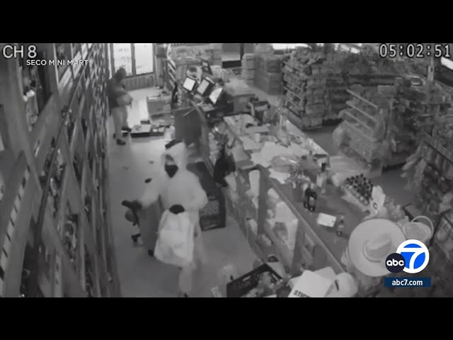 Santa Clarita market ransacked by burglars as owners watch on video