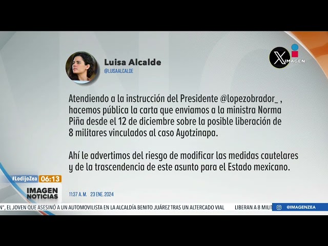 Ayotzinapa: Revelan carta a Norma Piña en la que se advertía de liberación de militares