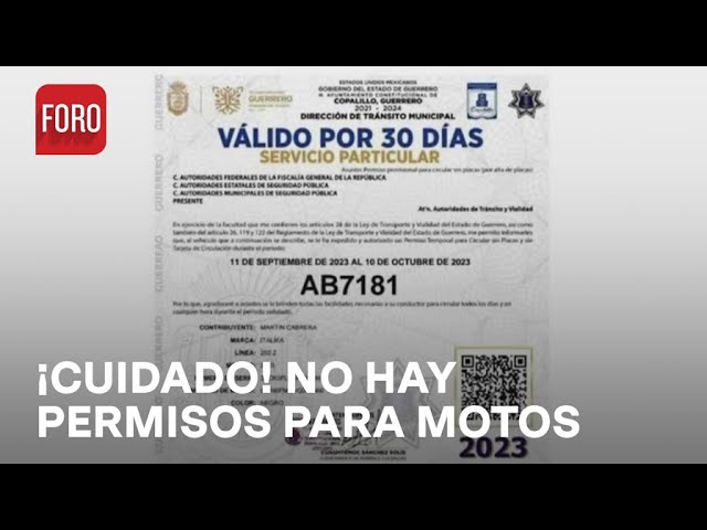 Motociclistas con permisos falsos en Ciudad de México - Las Noticias