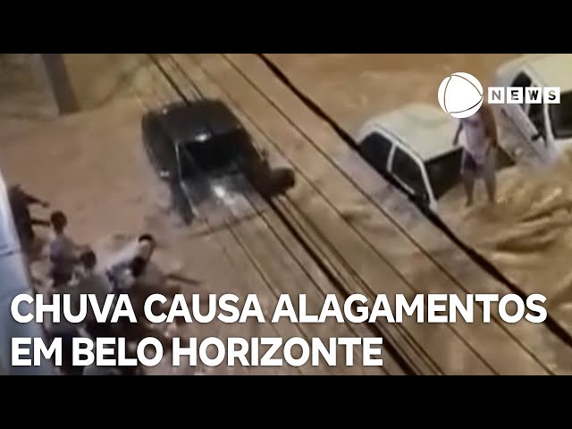 Forte chuva causa alagamentos e desmoronamentos em Belo Horizonte