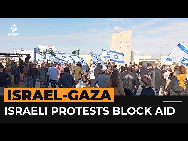 Humanitarian aid for Gaza blocked by protests | #AJshorts