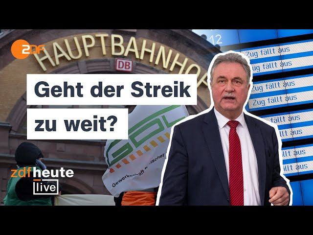 XXL-Streik bei der Bahn: Überspannt die GDL den Bogen? | ZDFheute live