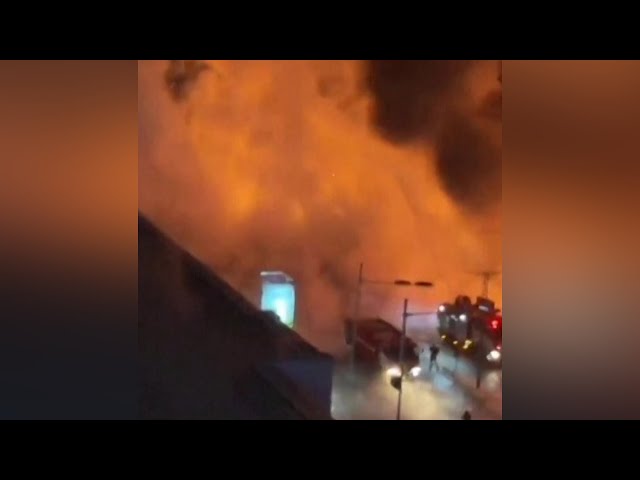 Video shows fiery gas truck explosion in Mongolia's capital