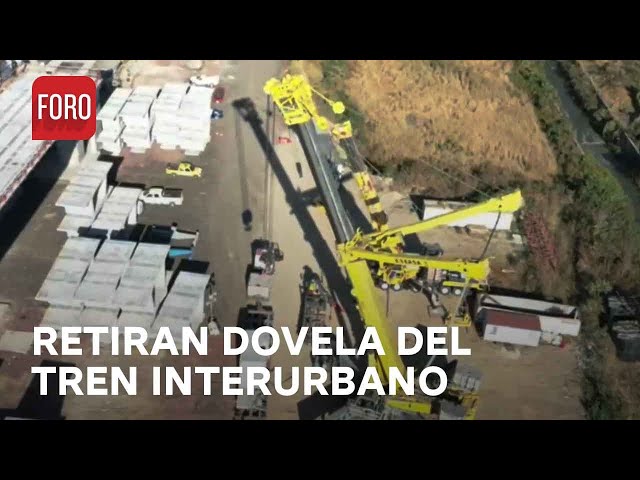 Retiran dovela de obras del tren interurbano que cayó en vehículos - A Las Tres