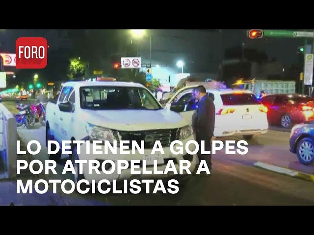 Atropella a motociclistas, intenta huir y lo tunden a golpes - En Una Hora