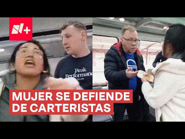 Colombiana se defiende de carteristas en metro de Madrid - N+