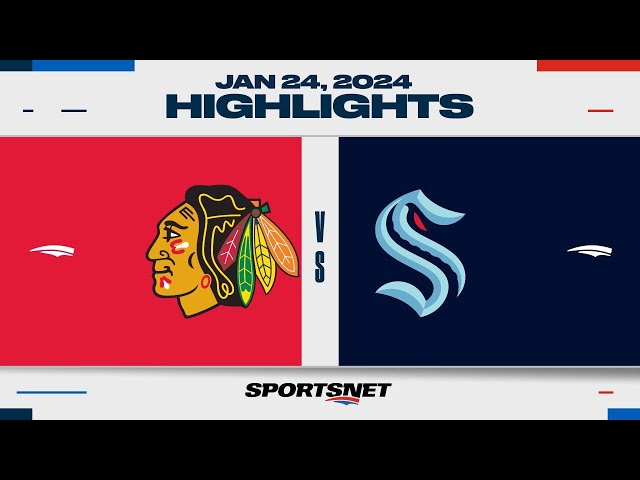 NHL Highlights | Blackhawks vs. Kraken - January 24, 2024