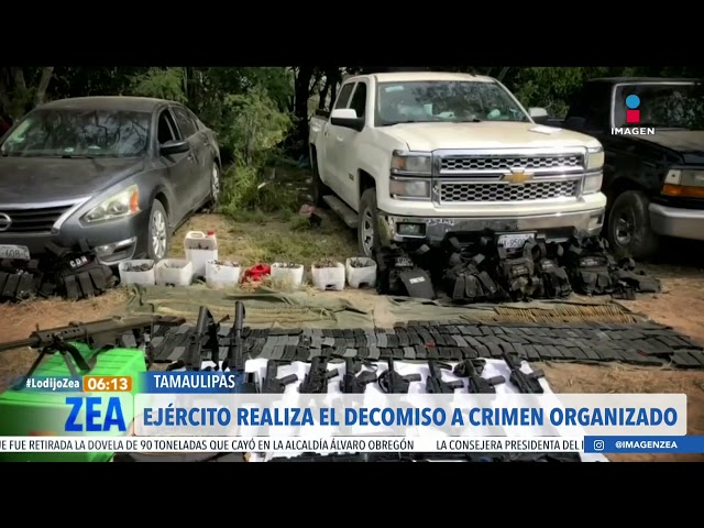 Aseguran arsenal y 18 vehículos del Cártel del Noreste en Tamaulipas