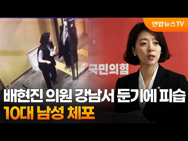 배현진 의원 강남서 둔기에 피습…10대 남성 체포 / 연합뉴스TV (YonhapnewsTV)