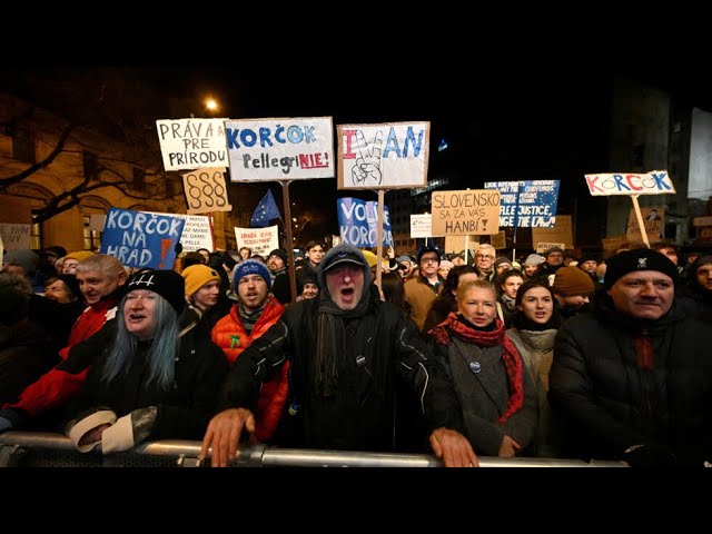 ⁣Геть Фіцо! Словаччина проти реформ уряду  Protests against plans populist Prime Minister Robert Fico