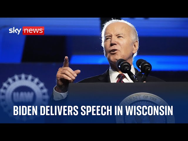 President Joe Biden gives speech in Wisconsin on US infrastructure