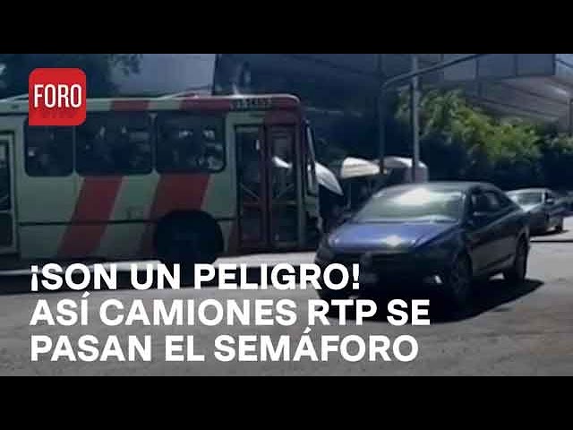 CDMX: Captan camiones RTP pasándose el semáforo en Av. Chapultepec - Las Noticias