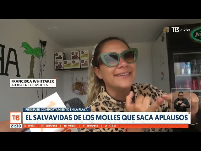 Saca aplausos en Los Molles: Salvavidas pide buen comportamiento en la playa