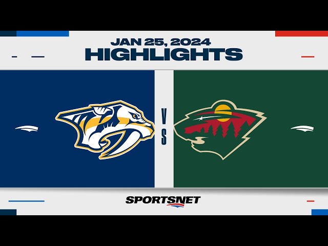 NHL Highlights | Predators vs. Wild - January 25, 2024