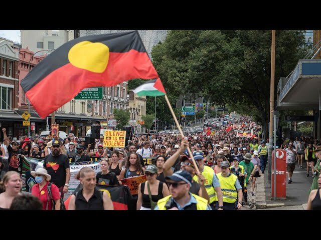 ‘Always darkest before dawn’: Thousands march calling for Australia Day date change