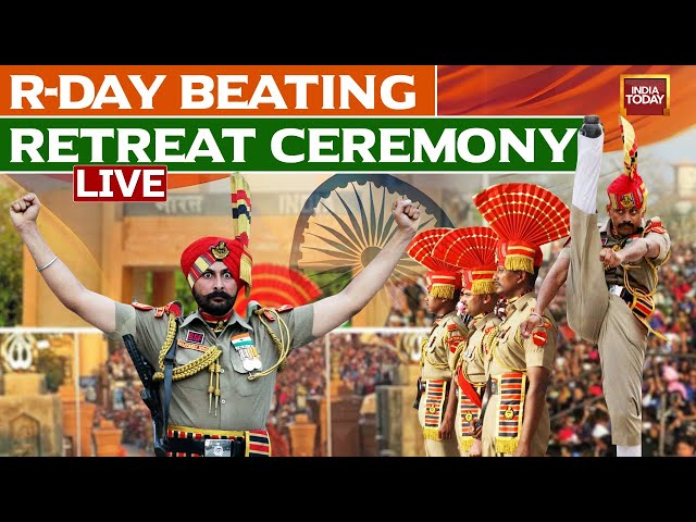 Beating Retreat Ceremony LIVE: Attari-Wagah Border Beating Retreat Ceremony |Republic Day 2024 LIVE