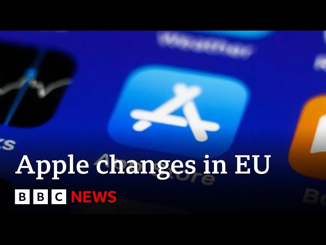 Apple forced to allow rival app stores on iPhones in EU | BBC News