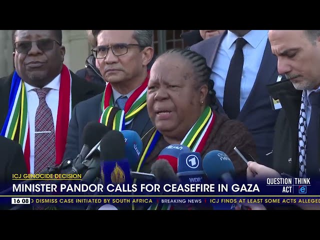 ICJ Genocide Decision | Minister Pandor calls for ceasefire in Gaza