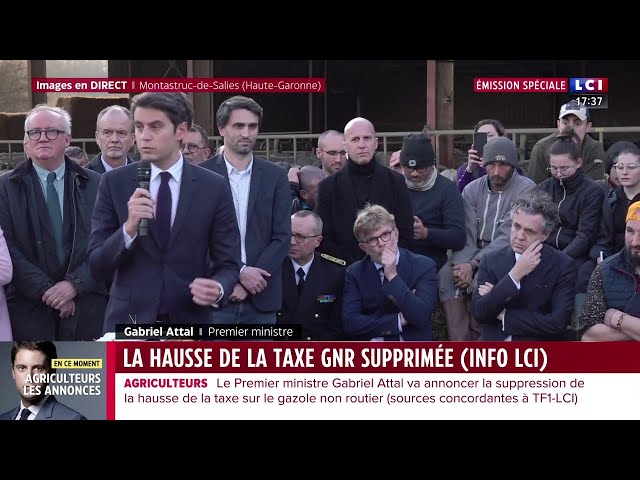 Colère des agriculteurs : suivez en direct sur LCI les annonces de Gabriel Attal