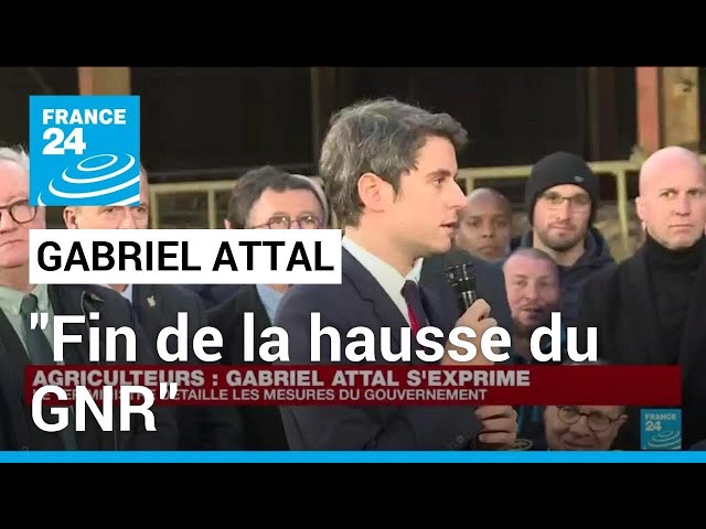 Gabriel Attal annonce mettre fin à la "hausse du gazole non routier agricole" • FRANCE 24