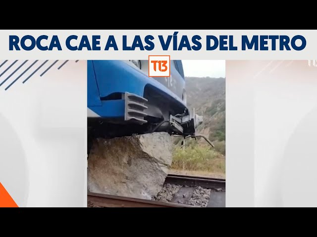 Roca cayó a las vías del tren en la región de Valparaíso