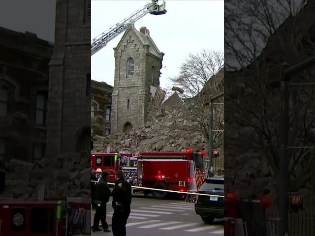 Connecticut: Moment part of historic church collapses in New London