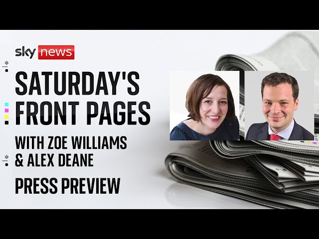 Press Preview: Saturday's Papers