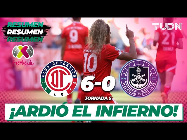 Resumen y goles | Toluca 6-0 Mazatlán | Liga Mx Femenil - CL2024 J4 | TUDN