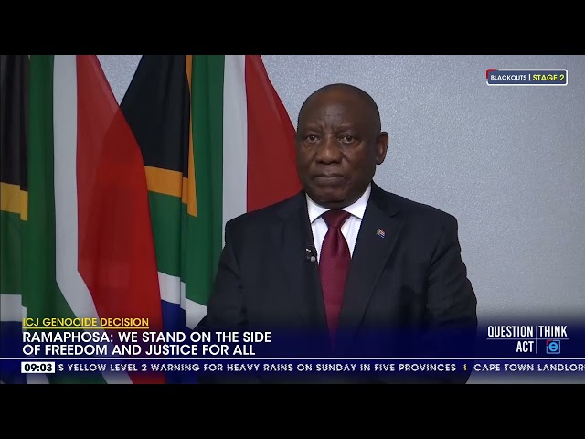 ICJ Genocide Decision | Ramaphosa - We stand on the side of freedom