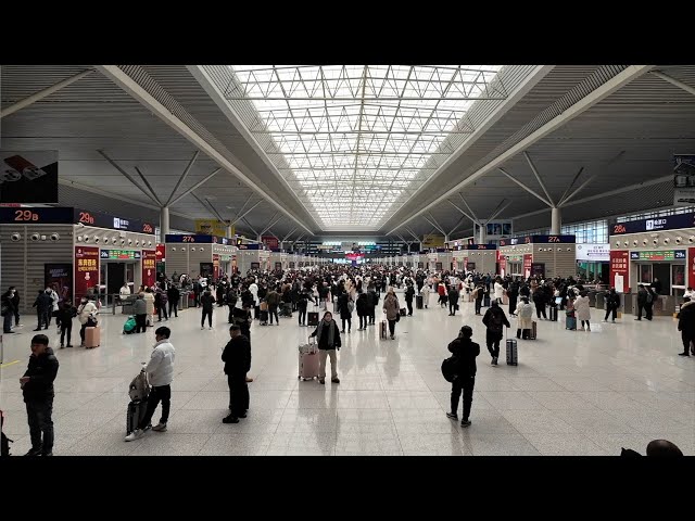 GLOBALink | Experiencing Spring Festival travel rush at railway hub in central China