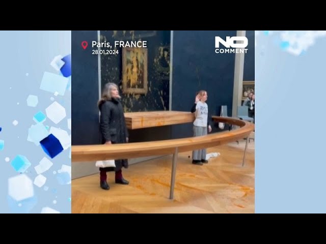 No Comment VIDEO: Suppe auf die Mona Lisa im Louvre in Paris