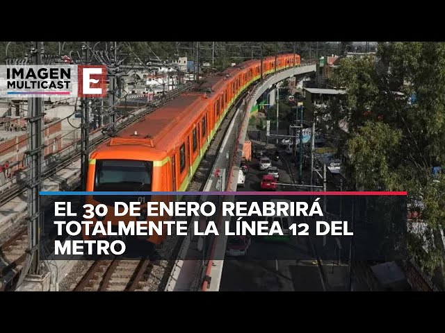 El 30 de enero de 2024 reabrirá último tramo de la Línea 12 del Metro CDMX