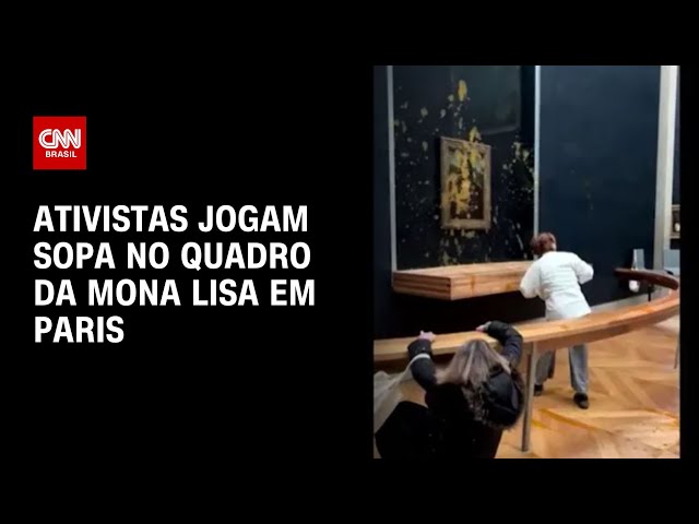 Ativistas jogam sopa no quadro da Mona Lisa em Paris | AGORA CNN