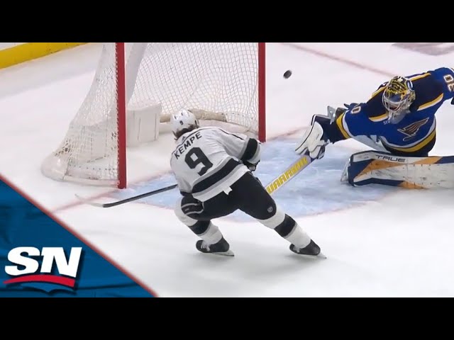 Kings' Adrian Kempe In Disbelief After Missing Wide-Open Blues Net