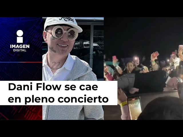 ¡Martillazo! El reguetonero Dani Flow sufrió una caída en pleno concierto