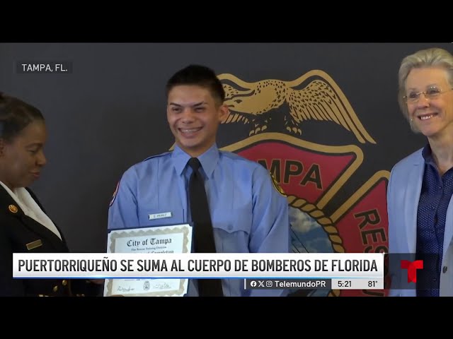 Superó todos los retos: boricua se gradúa de Bombero en Florida