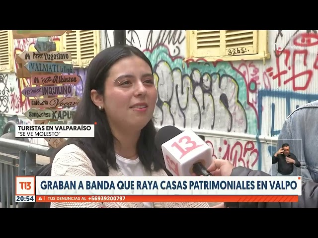 Graban a banda que raya casas patrimoniales en Valparaíso