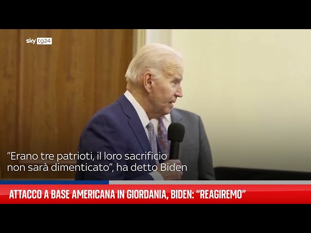 Attacco a base americana in Giordania, Biden: "Reagiremo"