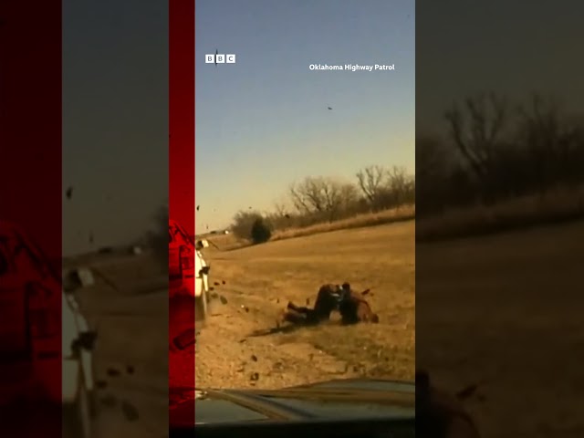 A police officer was hit by a car while carrying out a traffic stop in Oklahoma. #Oklahoma #Shorts