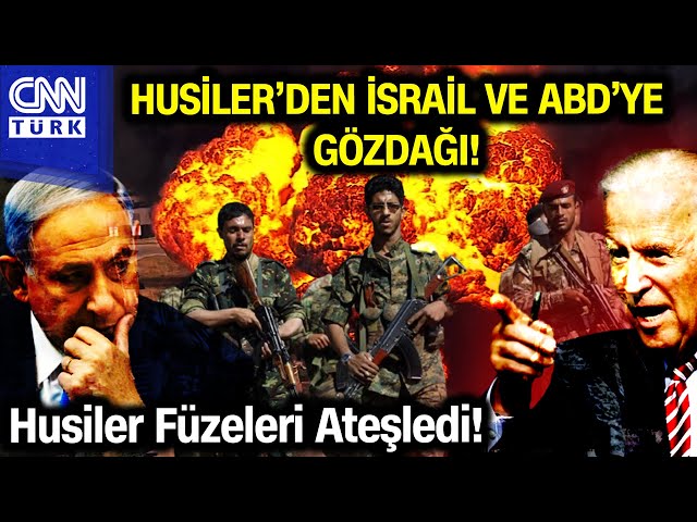 Husilerden ABD ve İsrail'e Gözdağı! İsrail ve ABD Bayraklı Binalar ve Araçlar Vuruldu #Haber