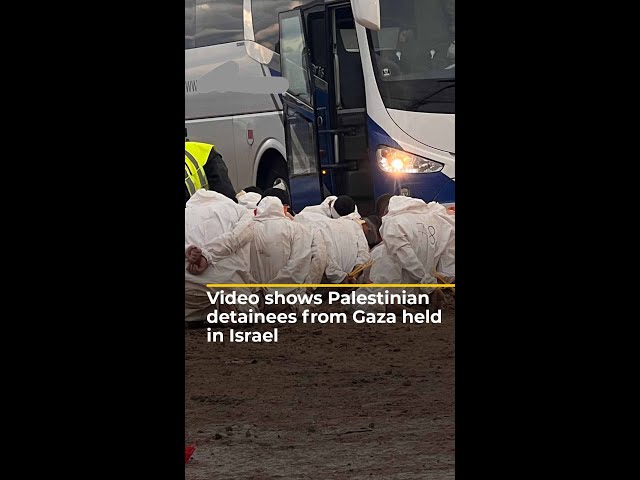 Video shows Palestinian detainees from Gaza held in Israel | AJ #shorts