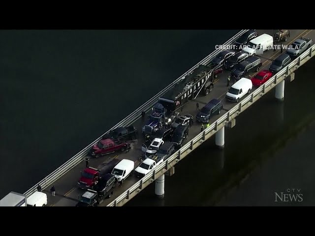 Huge chain-reaction crash closes Chesapeake Bay Bridge