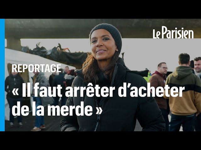 Karine Le Marchand distribue des croissants aux agriculteurs qui bloquent l’A4