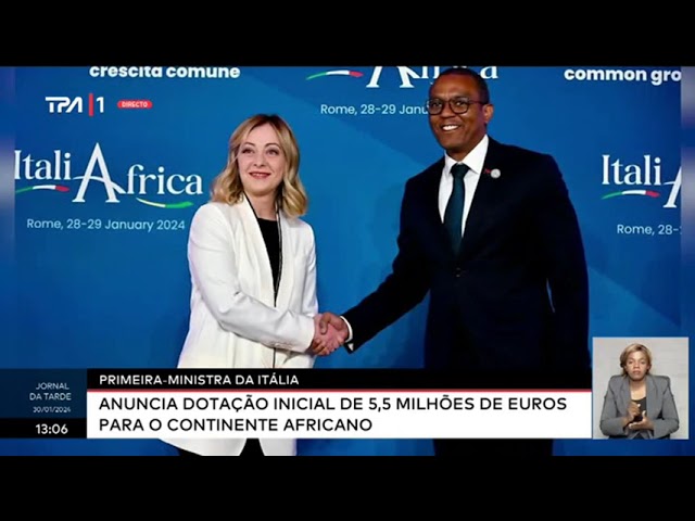 Primeira - ministra da Itália: Anuncia dotação inicial de 5,5 milhões de euros para África