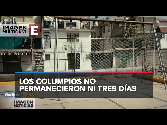 En Ecatepec se roban hasta los columpios de un parque