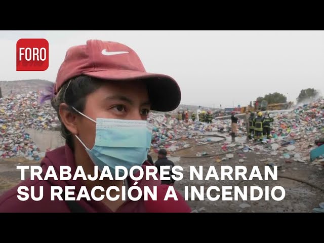 Trabajadores de basura intentaron apagar incendio en recicladora de Chalco - Las Noticias